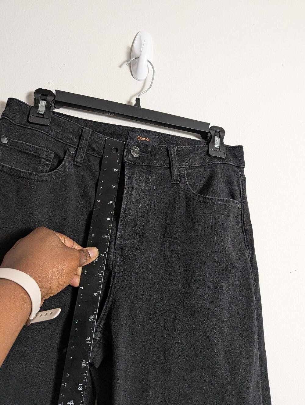 Quince Jeans Stretch Wide Leg Black High Rise Sz 27 Organic Cotton - Picture 6 of 9